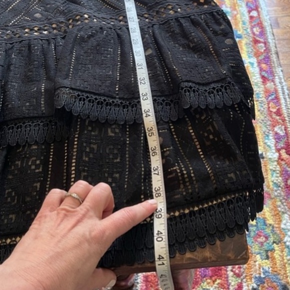 NWT Anthropologie Hailee C Bella Black Lace Knee Length Dress medium - Picture 9 of 11